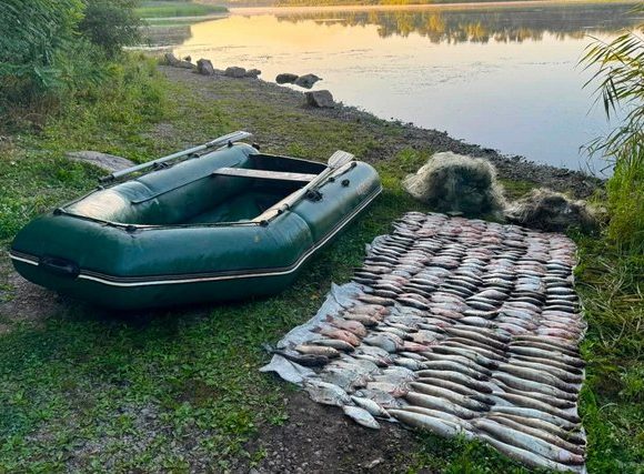 Заборонені сітки та понад 67 кг риби: у Петриківській громаді затримали браконьєра